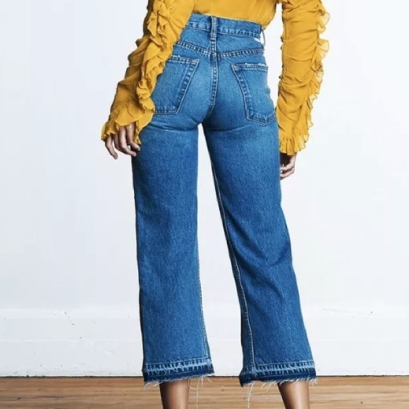 Boyish Quincy High Waist Straight Crop Split Jeans - Picture 2 of 7